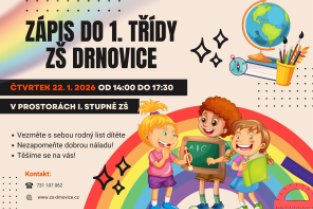 Zápis do 1. ročníku - 22. 1. 2026